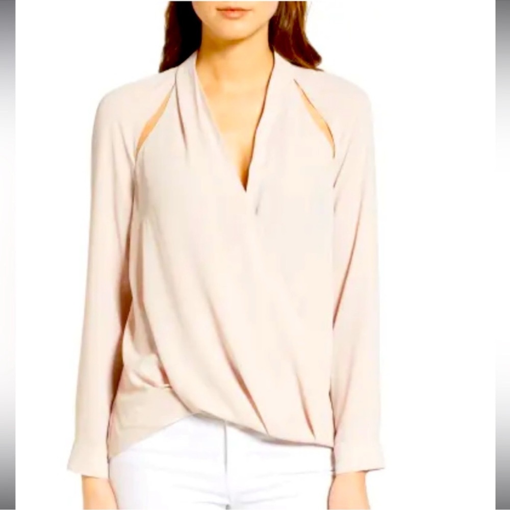 Trouve Cutout Surplice Blouse